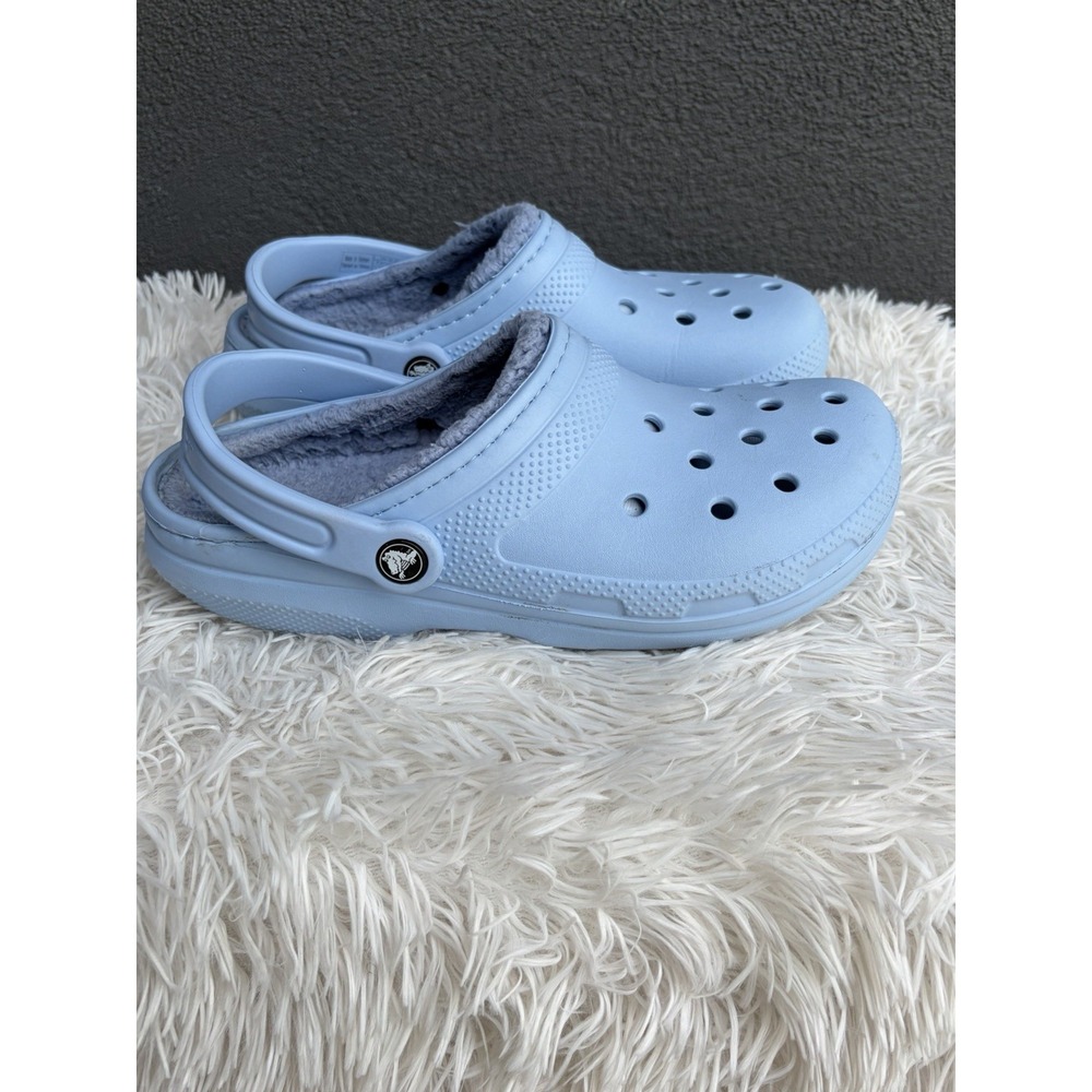 Crocs Clogs Size Women's 9 Men's 7 Blue Lined Closed Toe Comfort Sandals Shoes